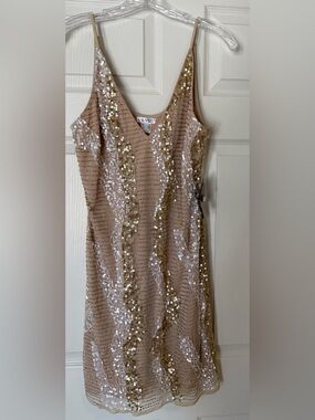 VENUS Nude Sequin Slip Dress